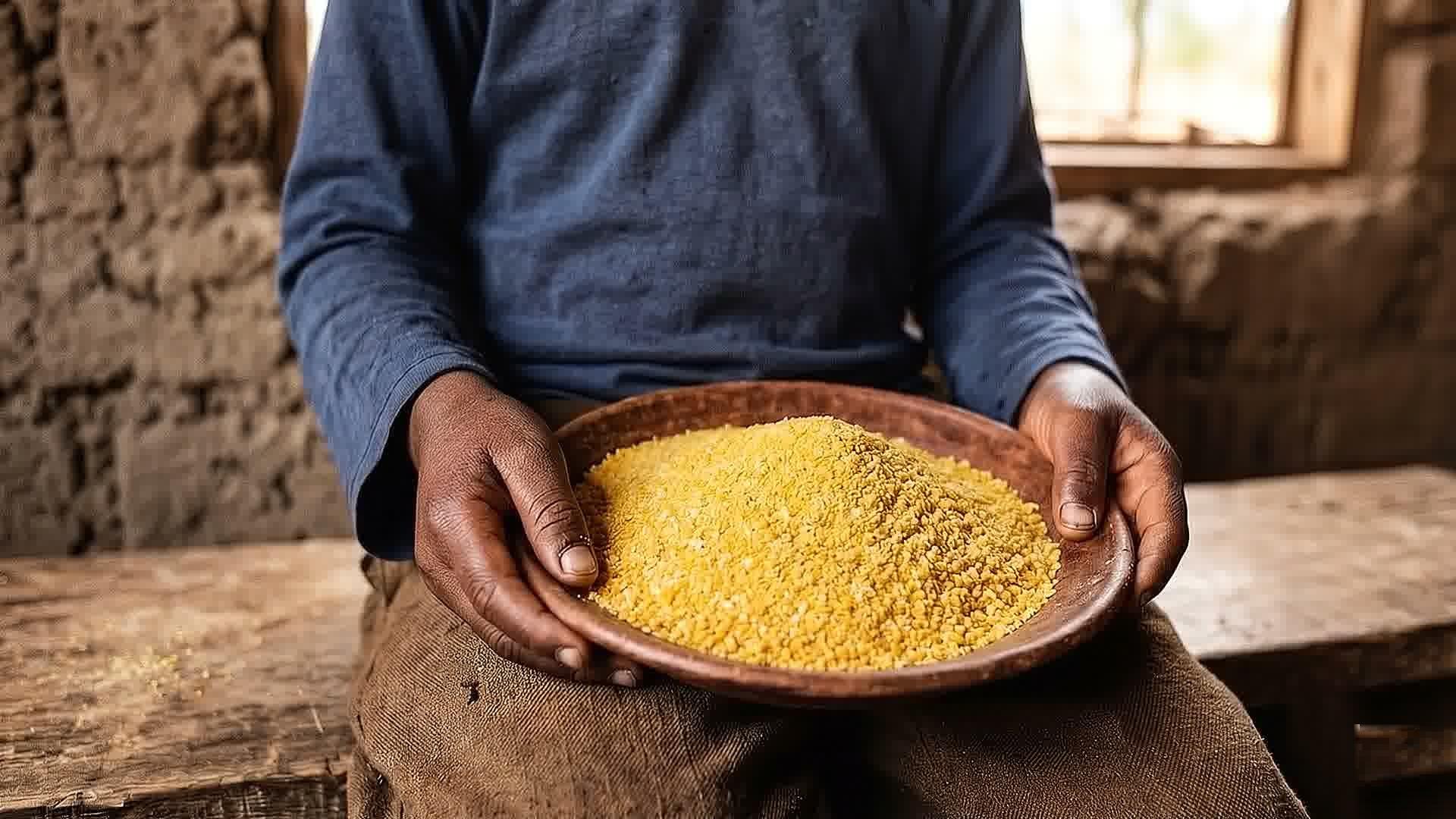 Prato cheio de fuba em Malawi